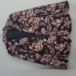 Ann Taylor Blue Winter Geranium Jacquard Blazer